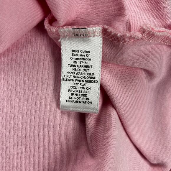 Quacker Factory Sz XS Pretty Pink Butterfly and Flowers 3/4 Sleeve Top Gorgeous - Picture 8 of 9